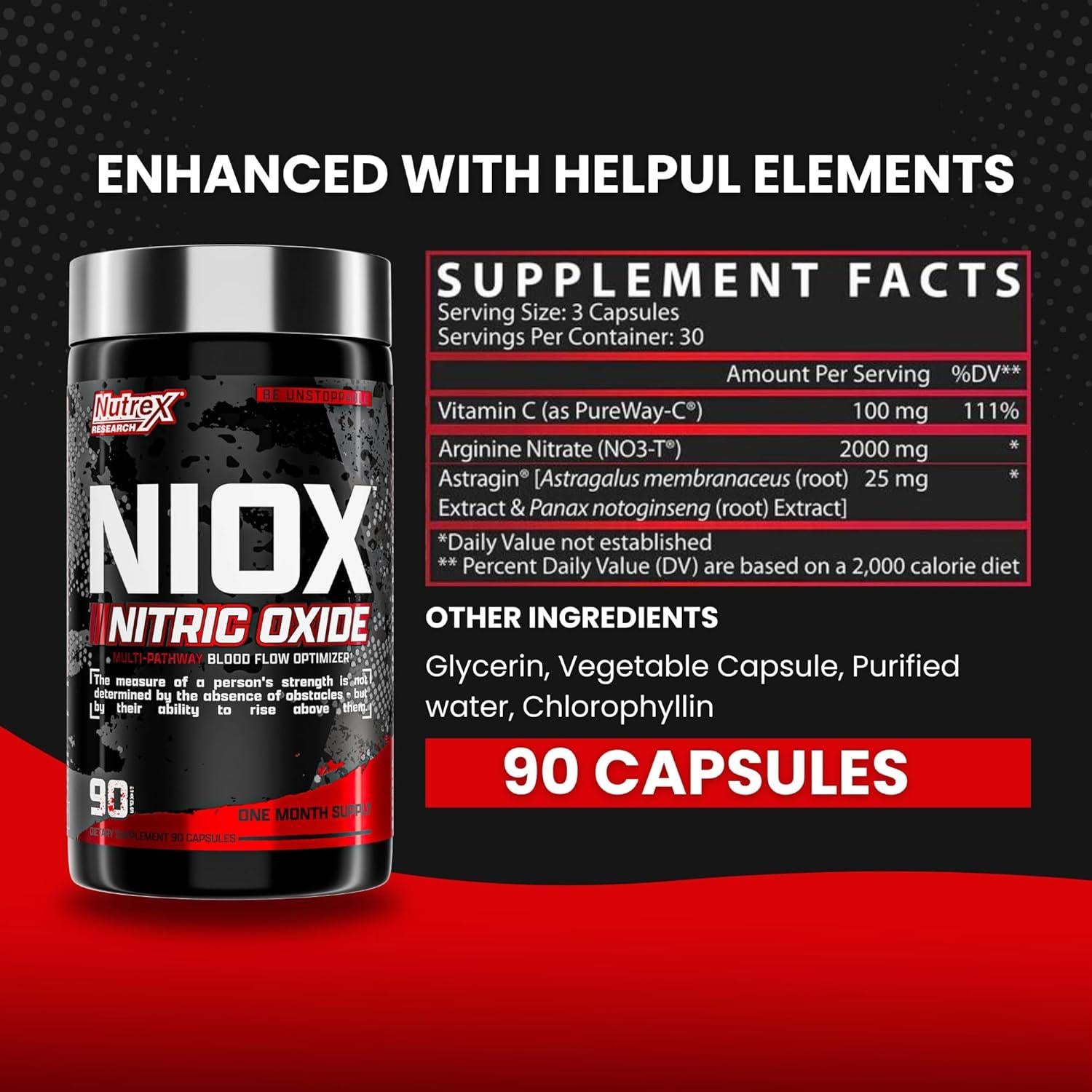 NIOX Extreme Pumps - Suplemento Pre-Entrenamiento 90 Cápsulas
