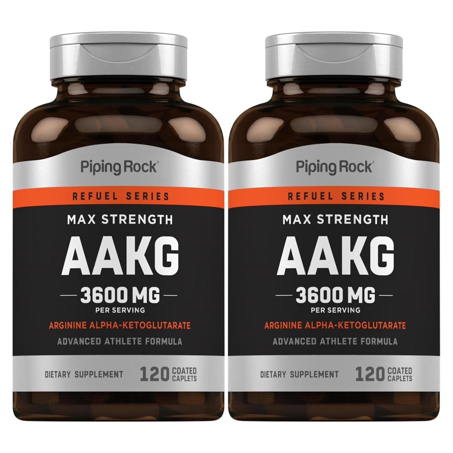 Suplemento AAKG Piping Rock 120 Tabletas 3600 mg Vegetariano