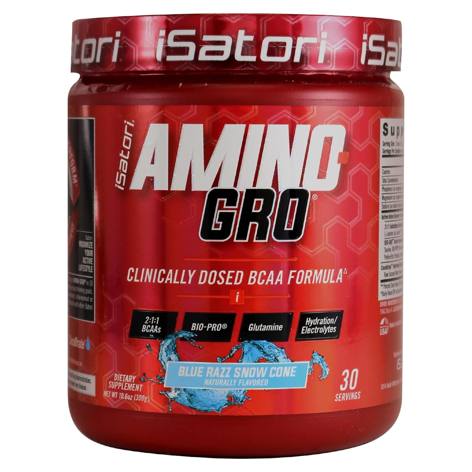 iSatori Amino-GRO BCAA 340g Sabor Blue Razz - Recuperación Muscular