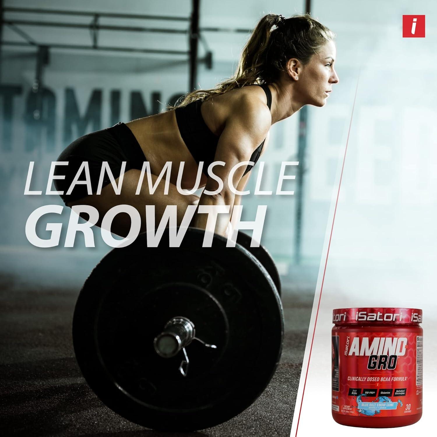 iSatori Amino-GRO BCAA 340g Sabor Blue Razz - Recuperación Muscular