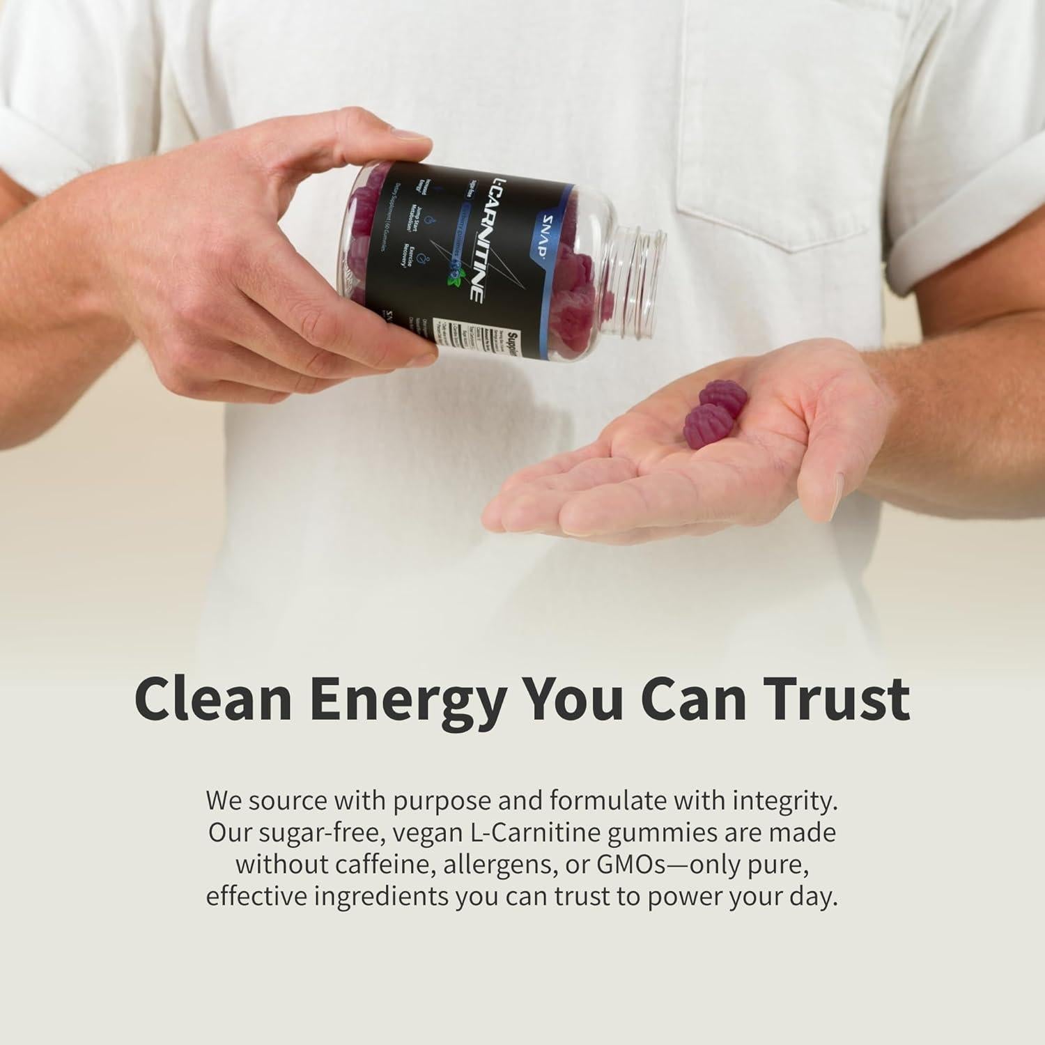 Gominolas L-Carnitina 500mg Snap Supplements - Sin Azúcar, 60 Unidades