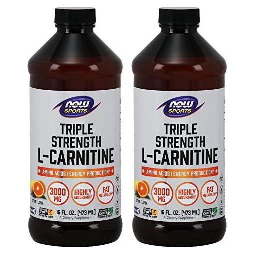 L-Carnitina Líquida 3000mg Now Foods 473ml x2 - Suplemento Energético
