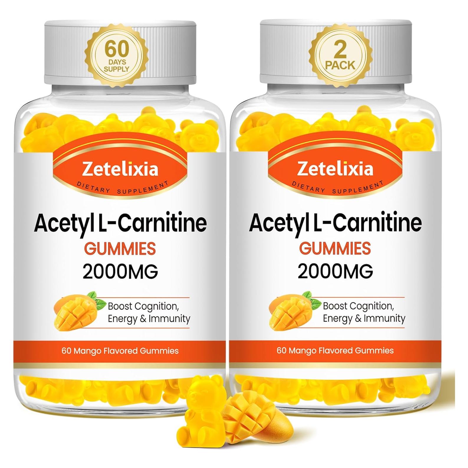 Gomitas de Acetil L-Carnitina Zetelixia 60 unidades sabor mango