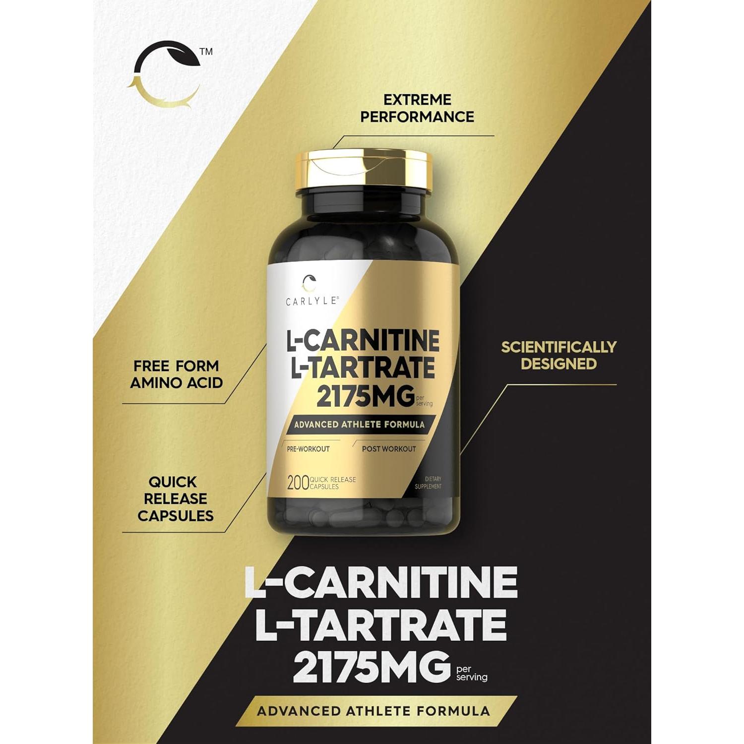 Cápsulas de L-Carnitina Tartrato Carlyle 2175mg - 200 Unidades