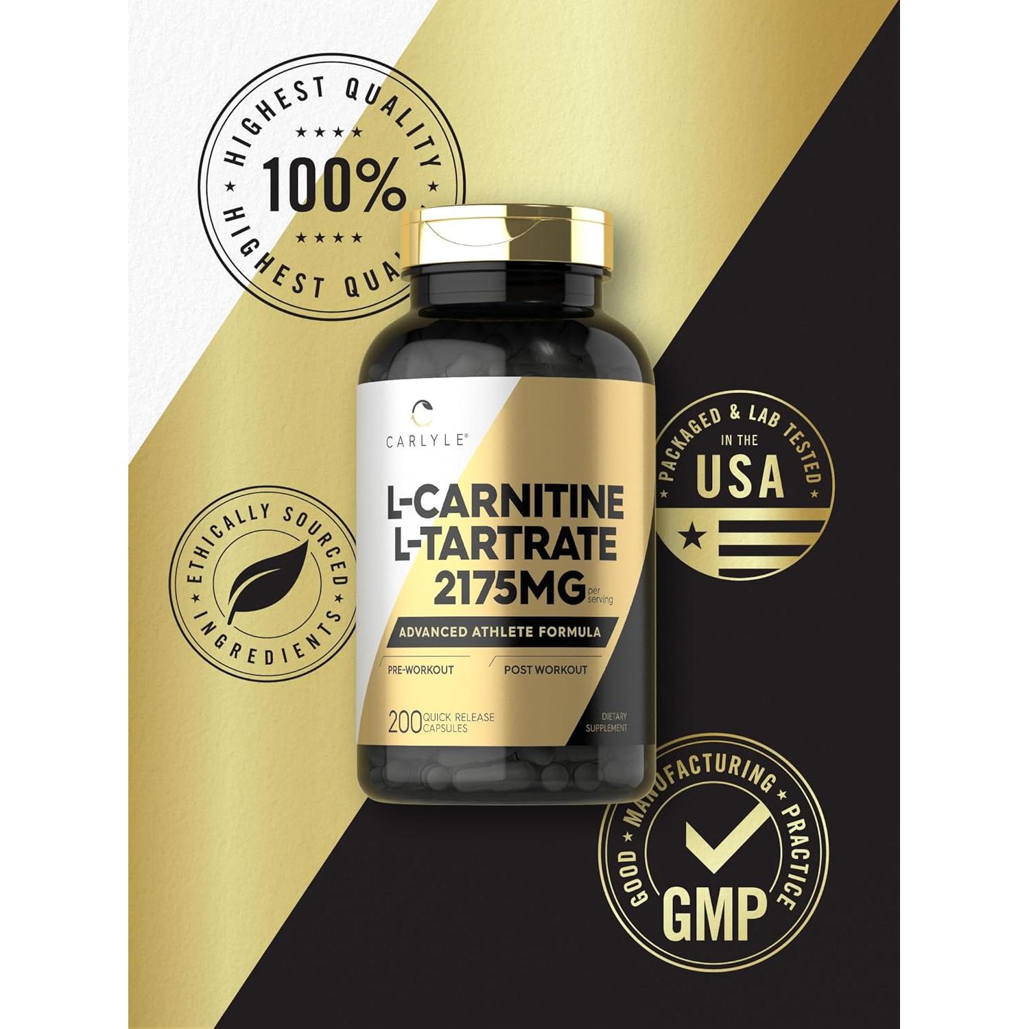 Cápsulas de L-Carnitina Tartrato Carlyle 2175mg - 200 Unidades