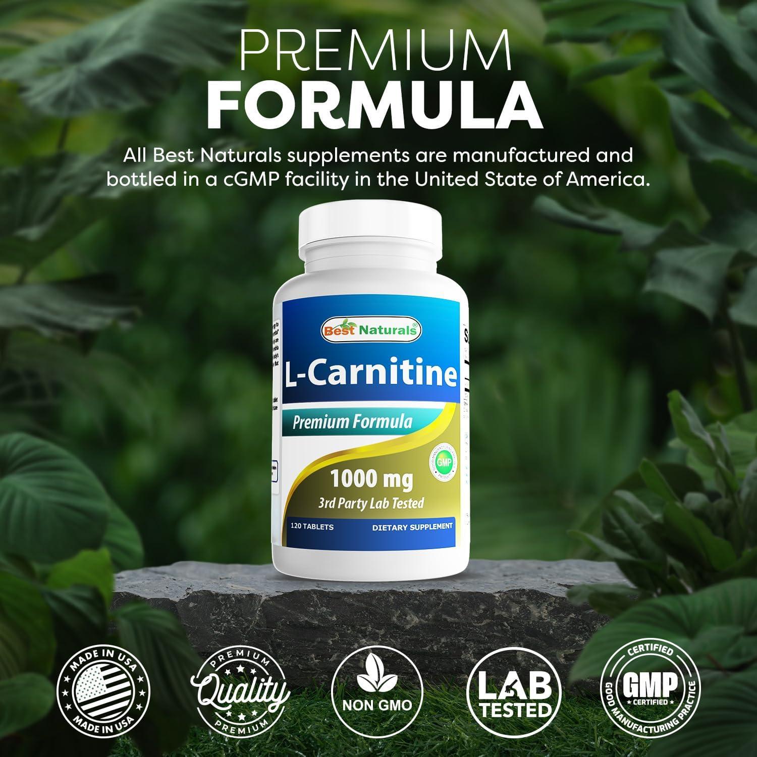 L-Carnitina Fumarato 1000mg Mejores Naturales - 120 Tabletas