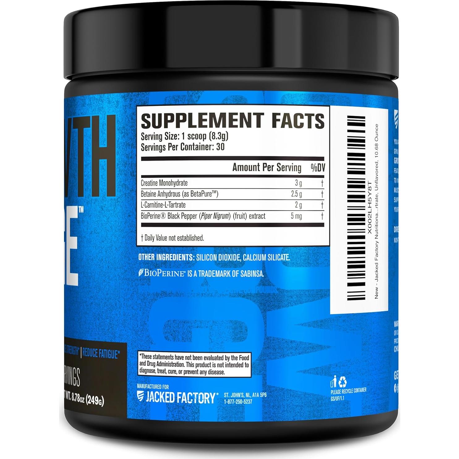 Creatina Monohidratada Jacked Factory Growth Surge 30 Porciones