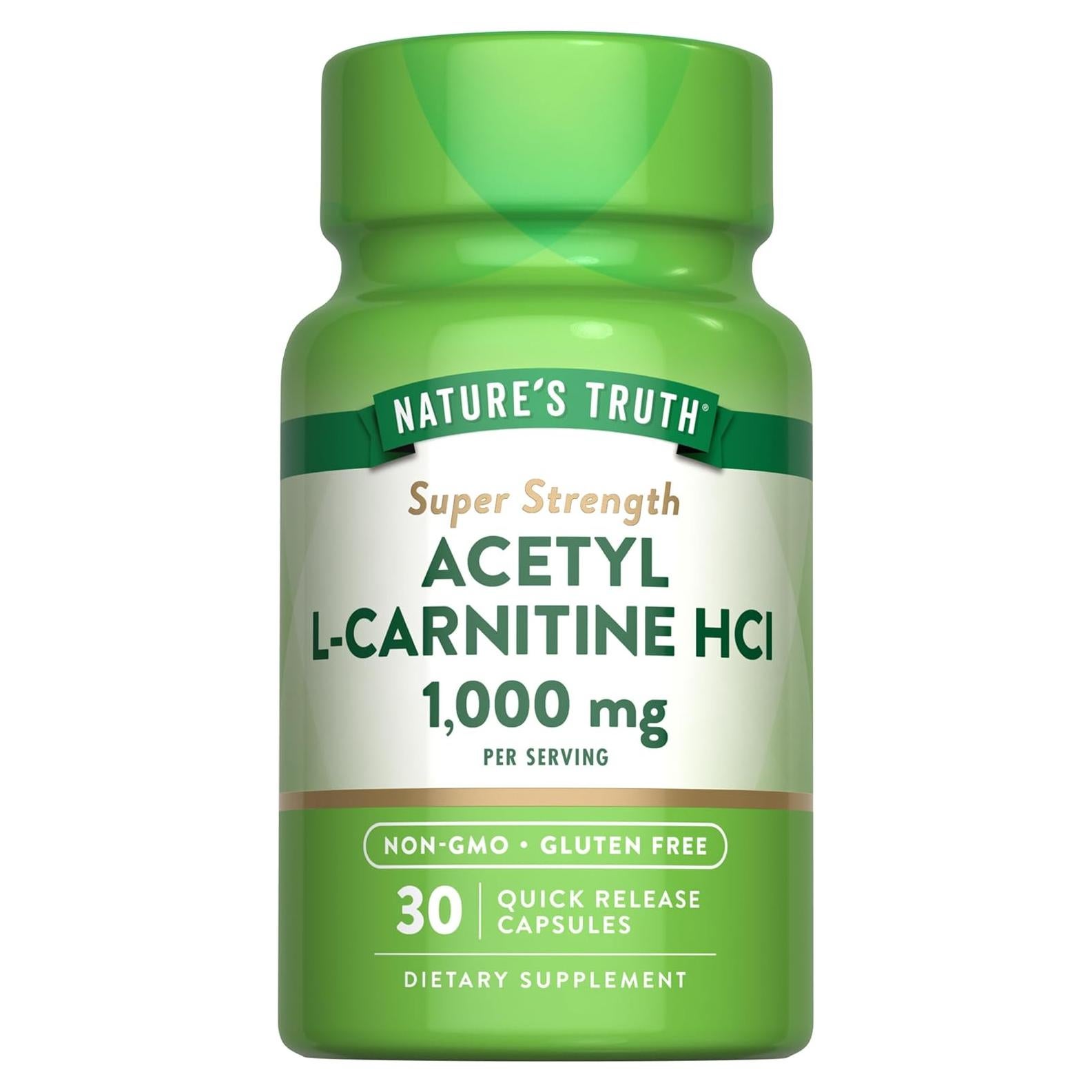 Acetil L-Carnitina 1000mg La Verdad de la Naturaleza 30 Cápsulas