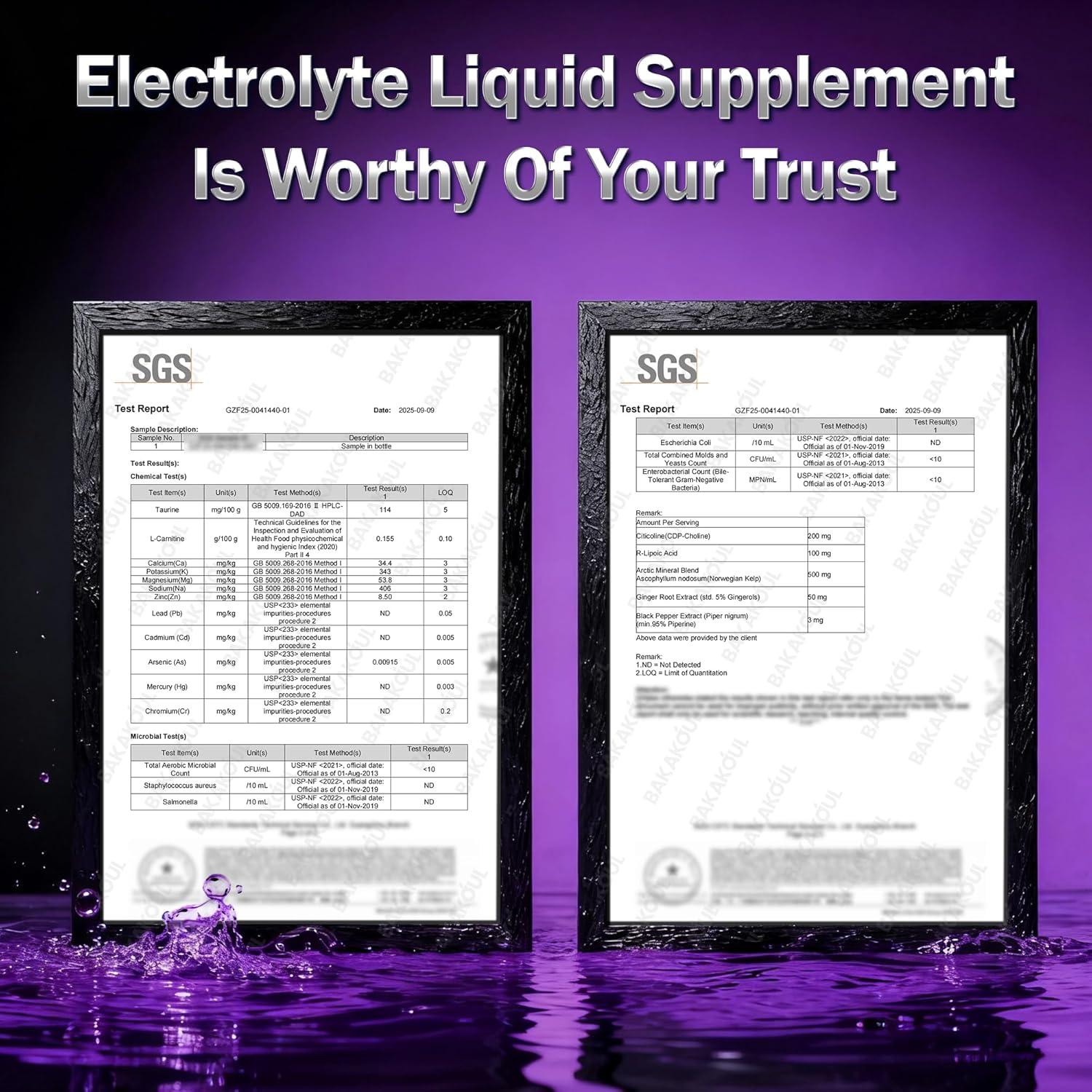 Suplemento Líquido Electrolito BAKAKOUL 1310mg Hidratación Rápida