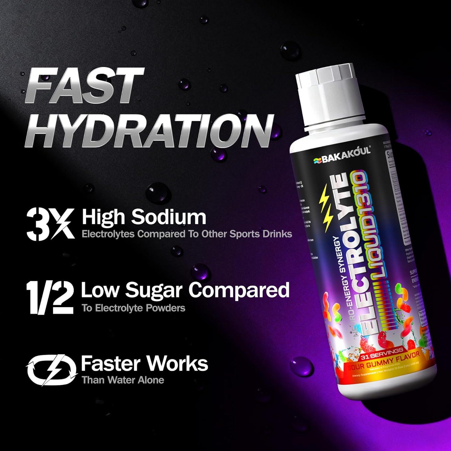 Suplemento Líquido Electrolito BAKAKOUL 1310mg Hidratación Rápida