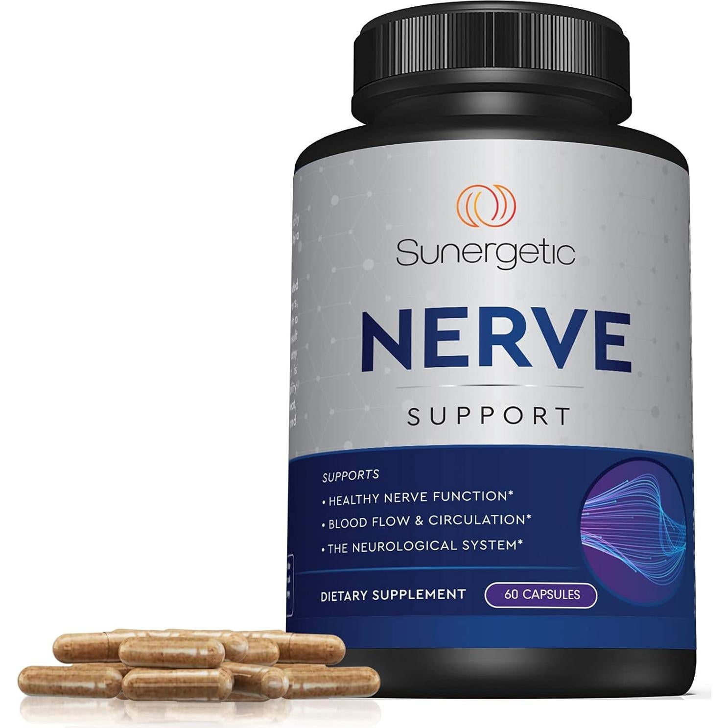 Suplemento Nervioso Sunergetic 600 mg ALA y Benfotiamina 60 Cápsulas