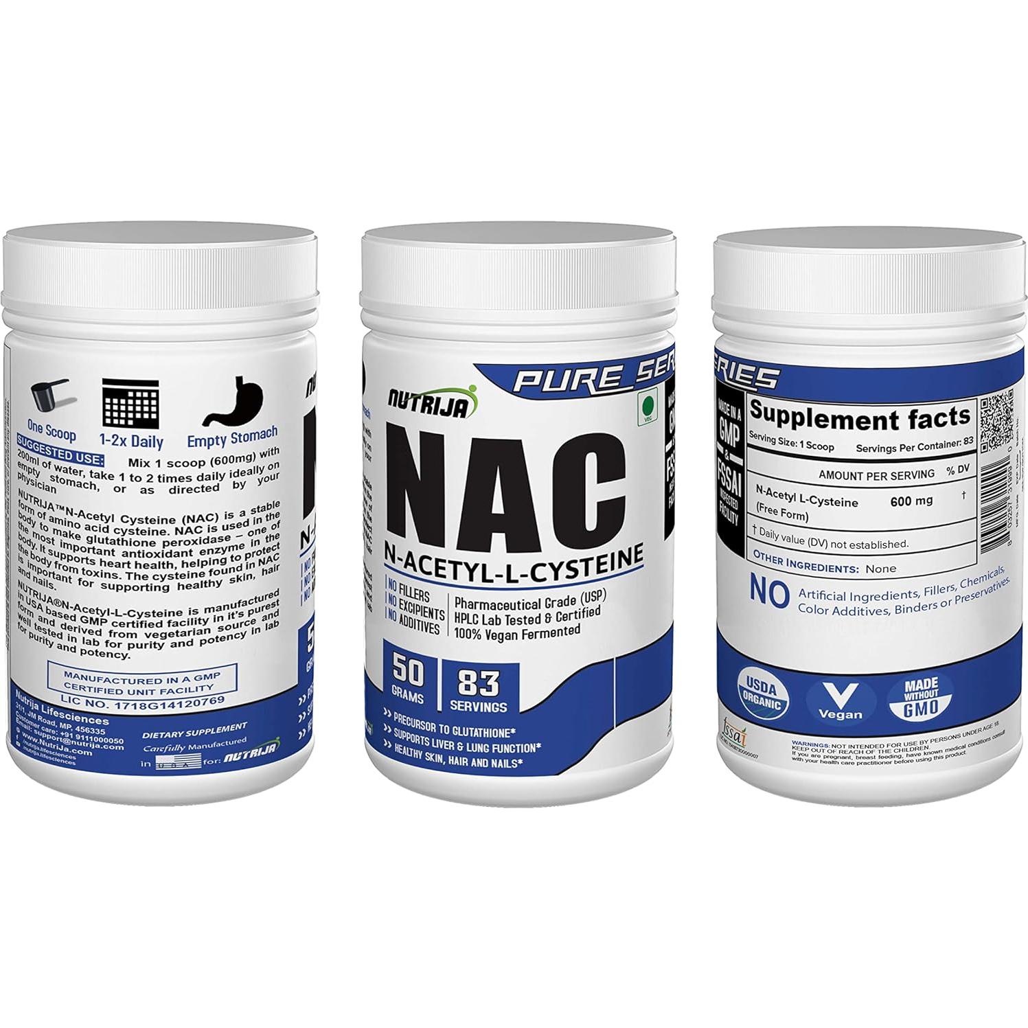 N-Acetil L-Cisteína en Polvo NutriJa 50g - Soporte Hepático