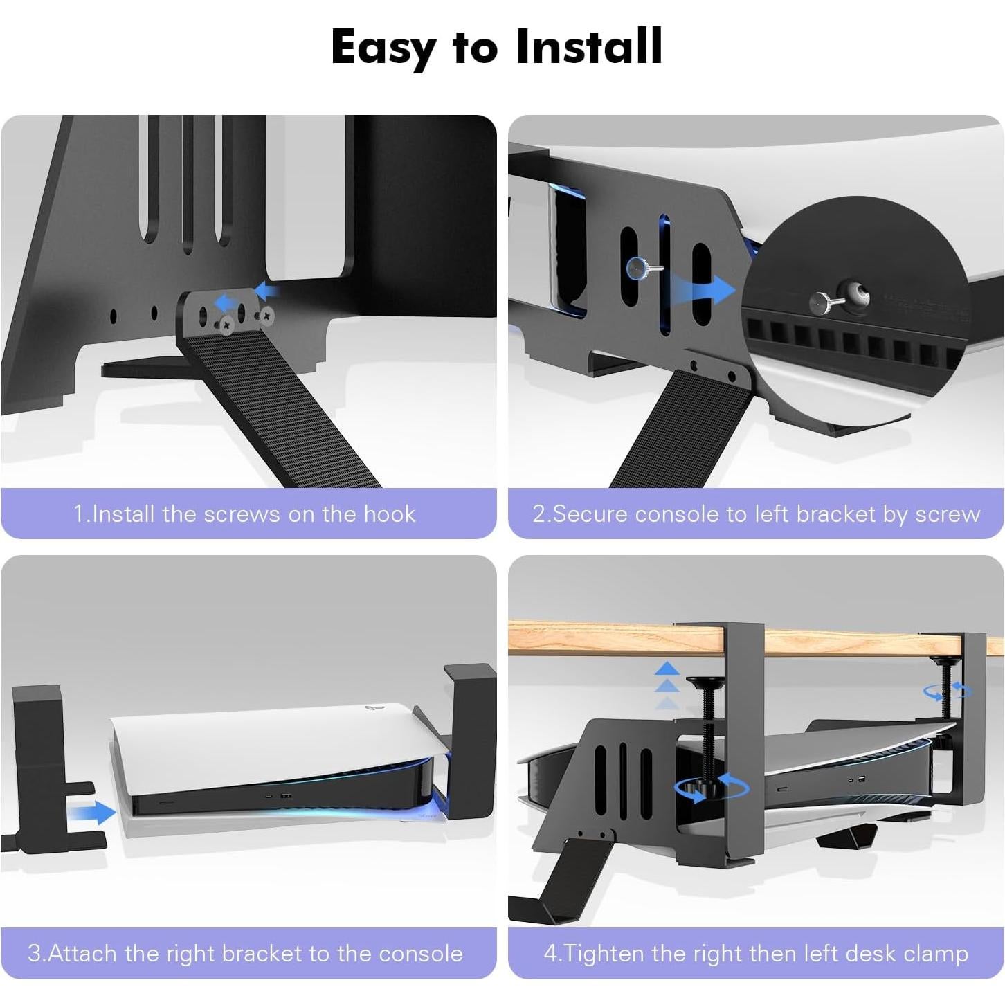 Soporte de escritorio Semaiki para PS5 y PS5 Slim, metálico