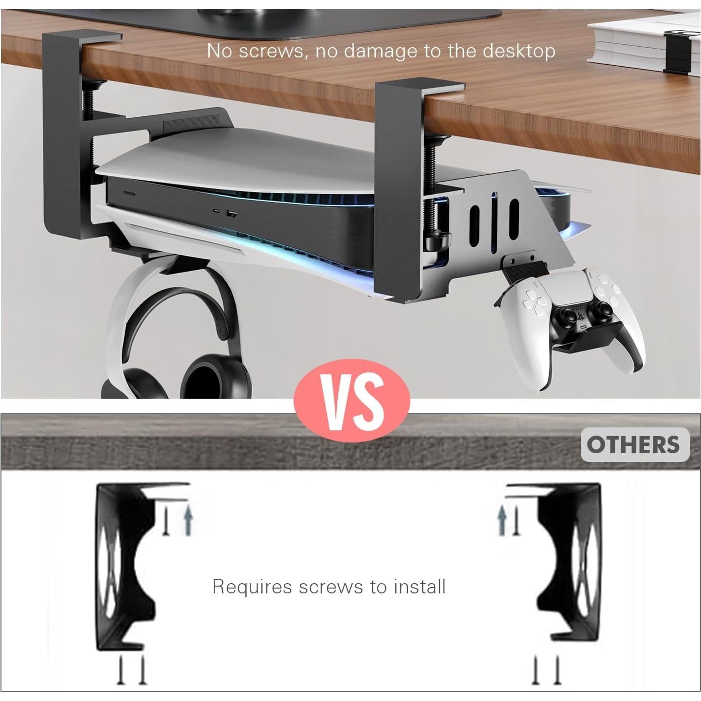 Soporte de escritorio Semaiki para PS5 y PS5 Slim, metálico