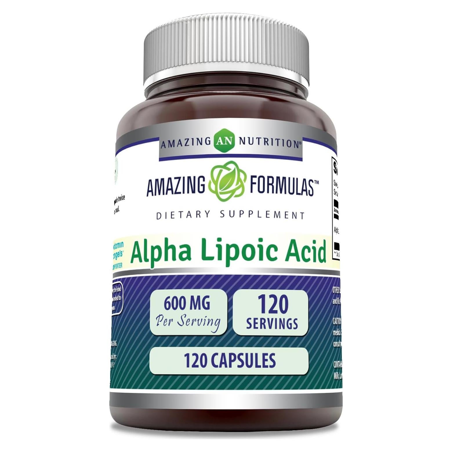 Ácido Alfa Lipoico 600 mg Fórmulas Asombrosas 120 Cápsulas