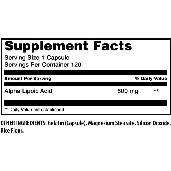 Ácido Alfa Lipoico 600 mg Fórmulas Asombrosas 120 Cápsulas