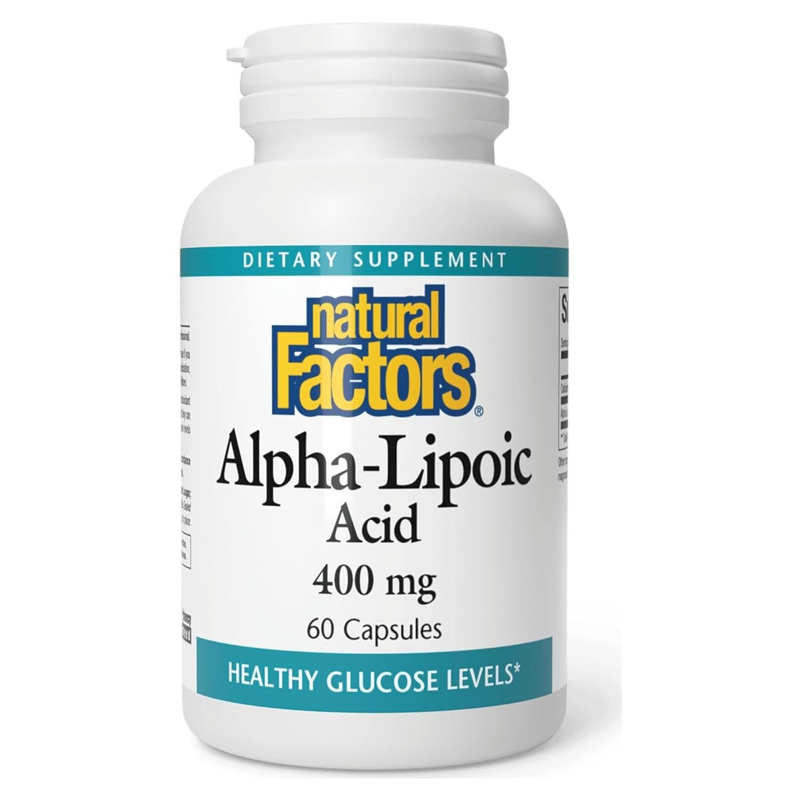 Ácido Alfa-Lipoico Natural Factors 400 mg 60 Cápsulas Antioxidante