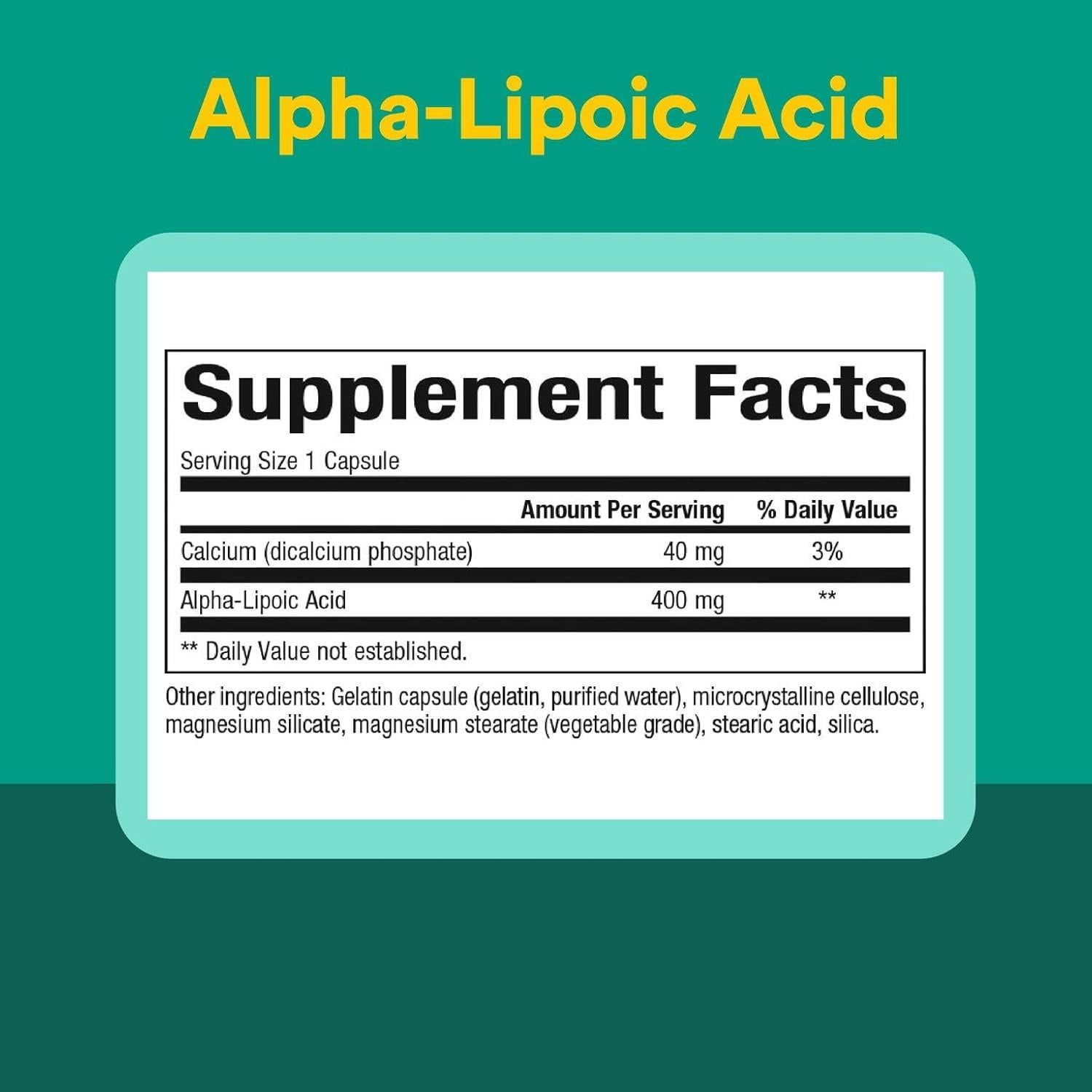 Ácido Alfa-Lipoico Natural Factors 400 mg 60 Cápsulas Antioxidante