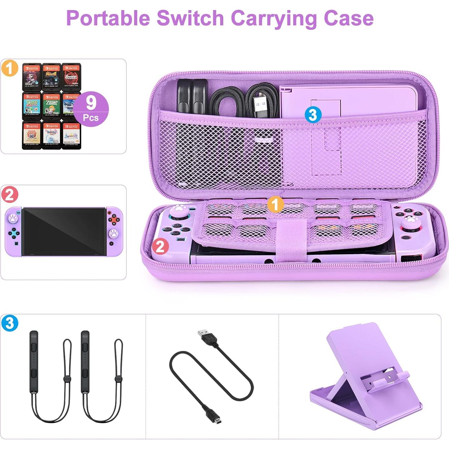 Kit de Accesorios Younik 17 en 1 para Switch Morado