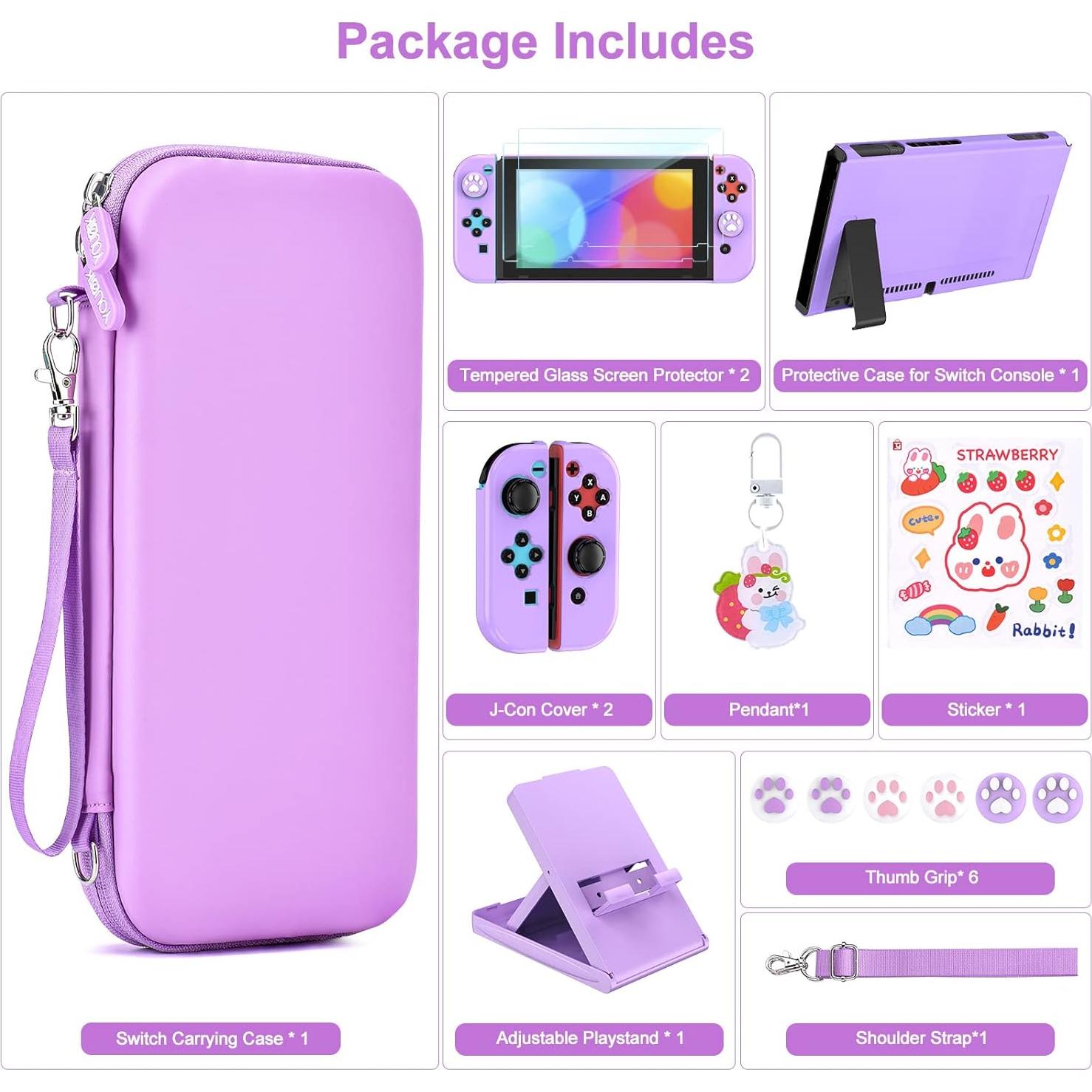 Kit de Accesorios Younik 17 en 1 para Switch Morado