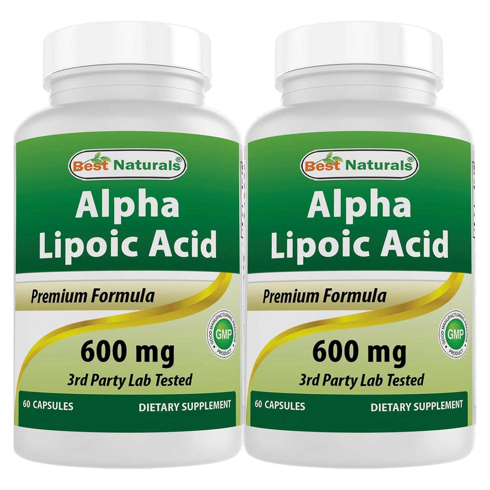 Ácido Lipoico 600 mg Mejores Naturales 60 Cápsulas Antioxidante