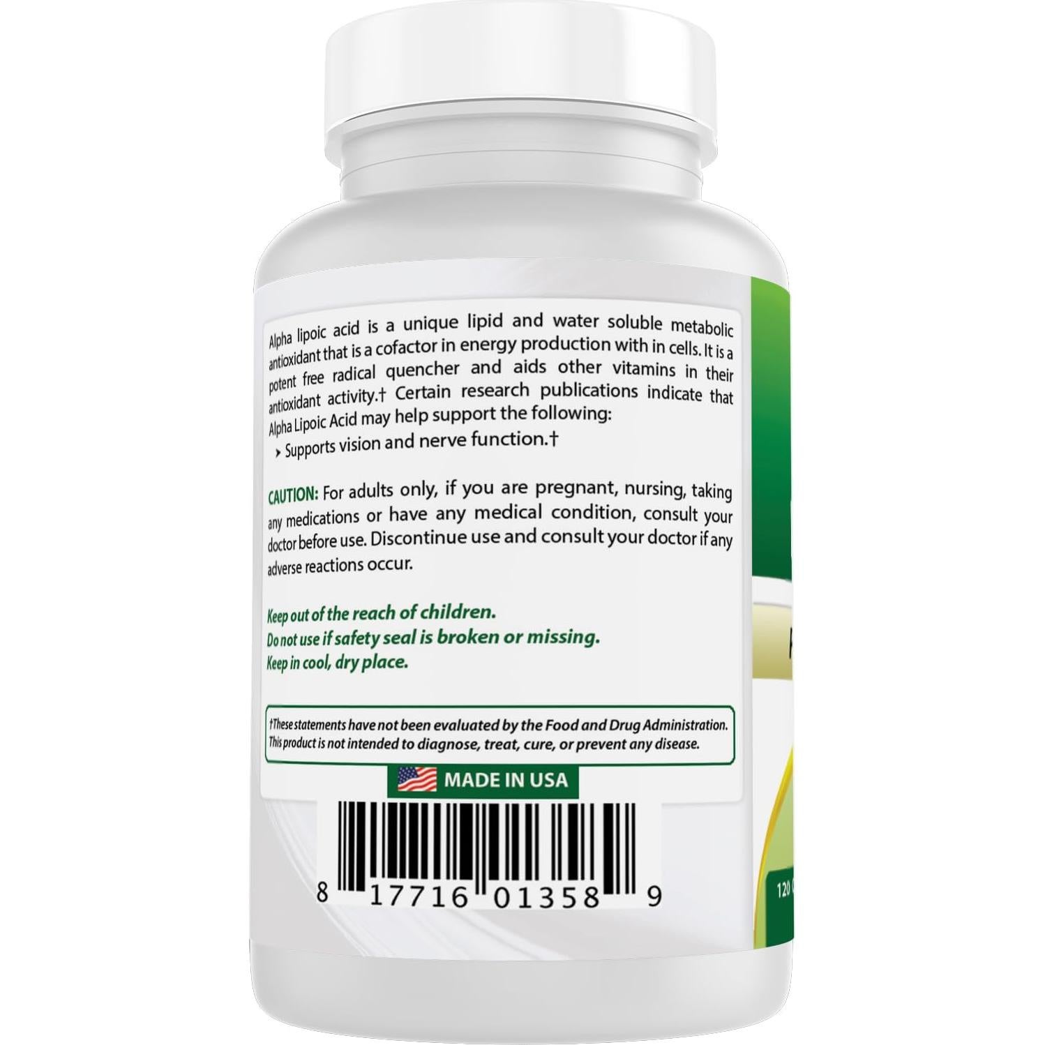 Ácido Lipoico 300 mg Mejores Naturales 120 Cápsulas