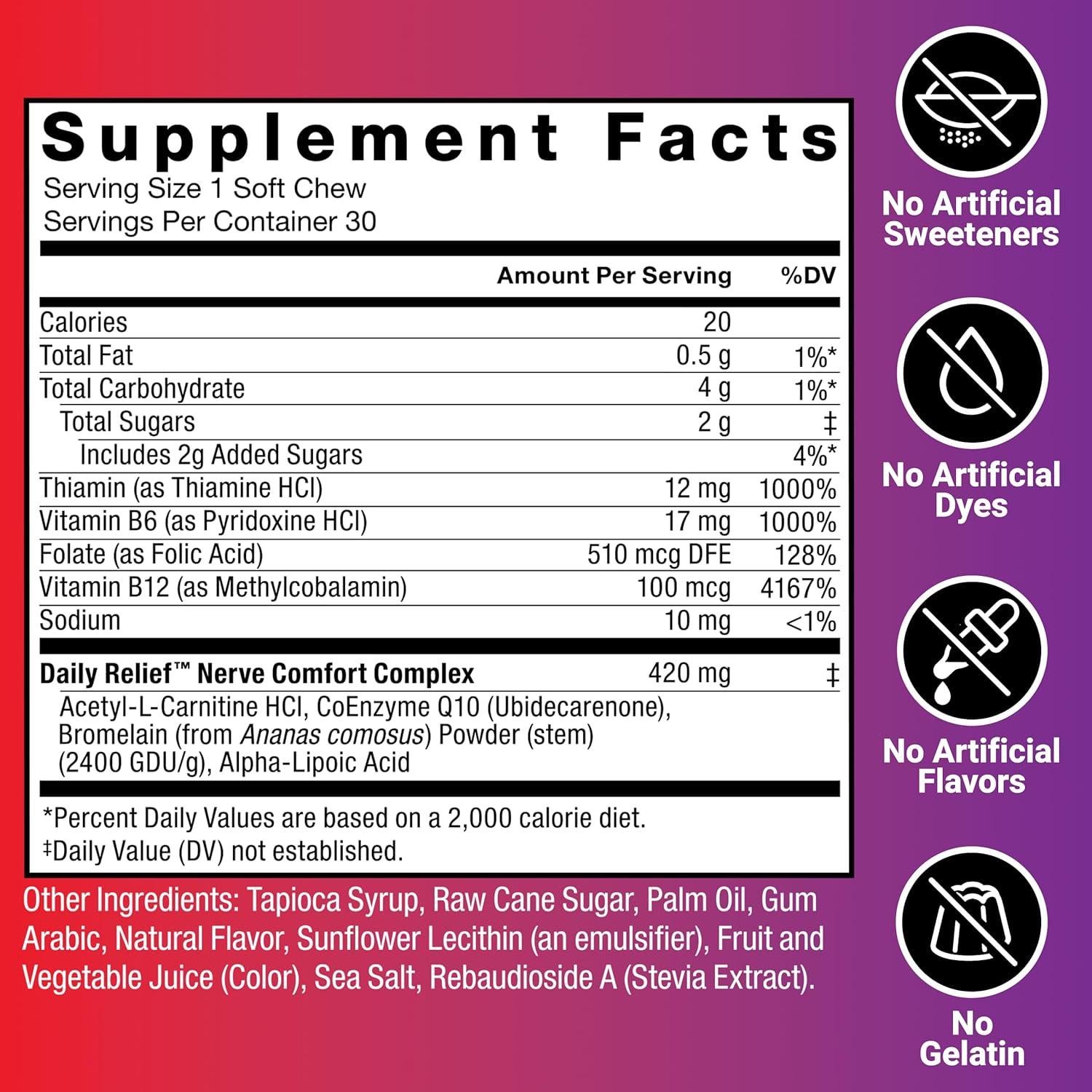 Suplemento Alivio Diario Force Factor 30 Caramelos Blandos