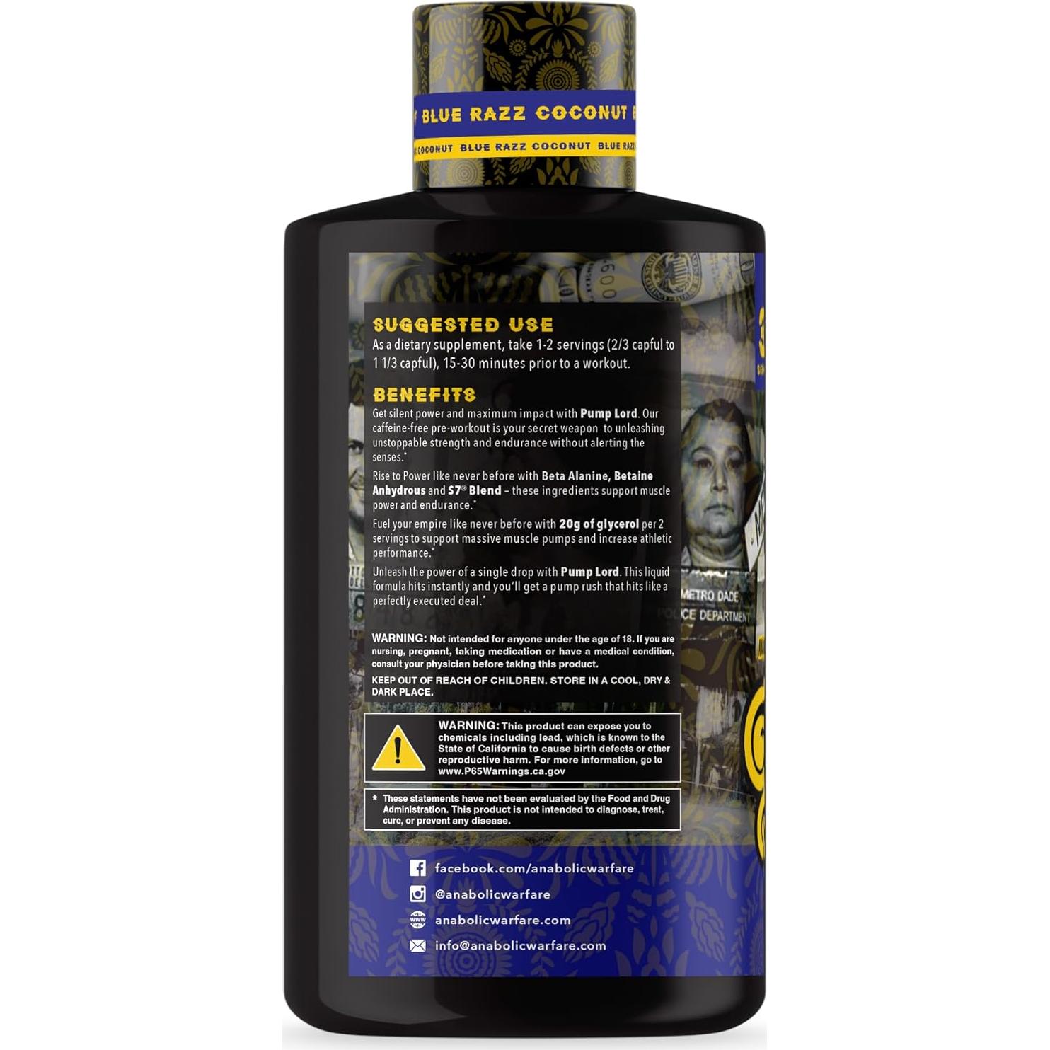 Suplemento Pre-Entrenamiento Pump Lord Anabolic Warfare 32 Porciones