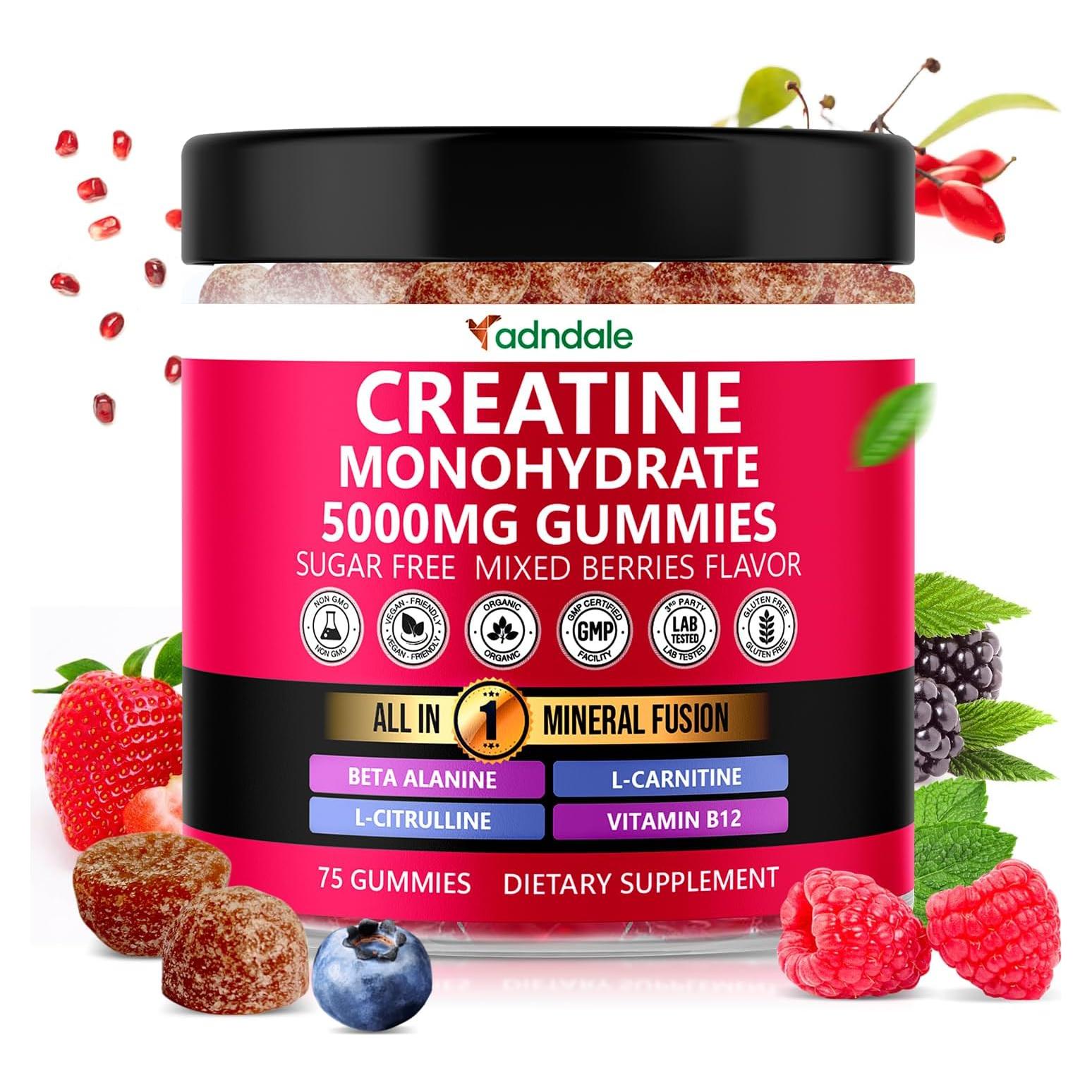 Gomitas de Creatina Monohidratada Adndale 5000mg Sin Azúcar