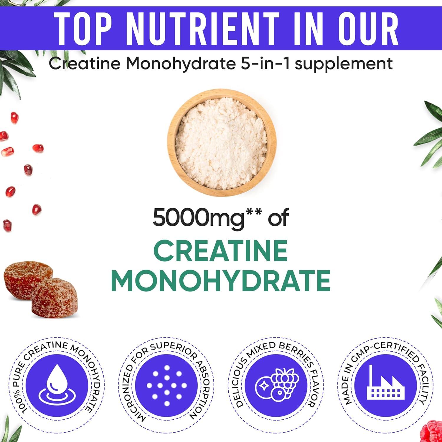 Gomitas de Creatina Monohidratada Adndale 5000mg Sin Azúcar