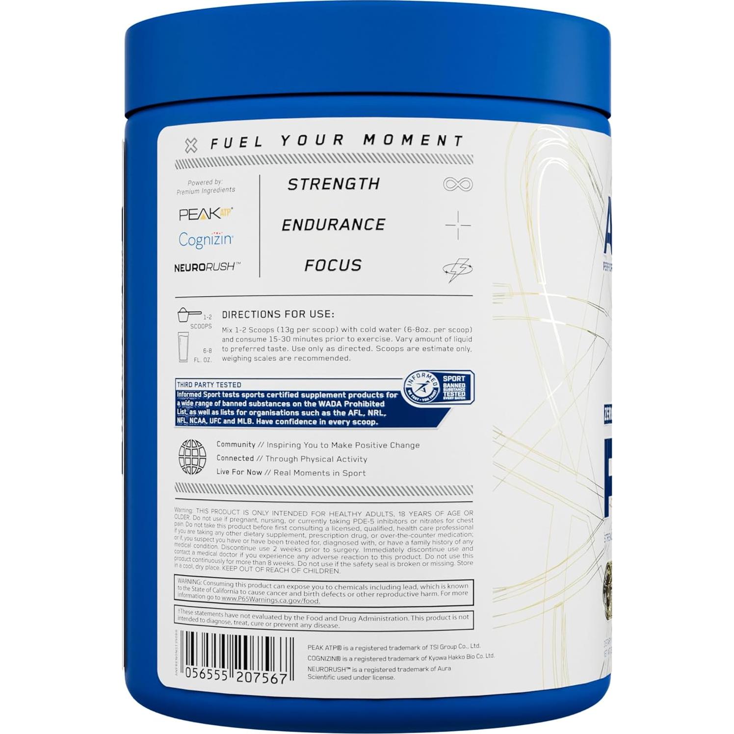 Suplemento Pre-Entrenamiento AN Performance Frambuesa Azul 30 Porciones