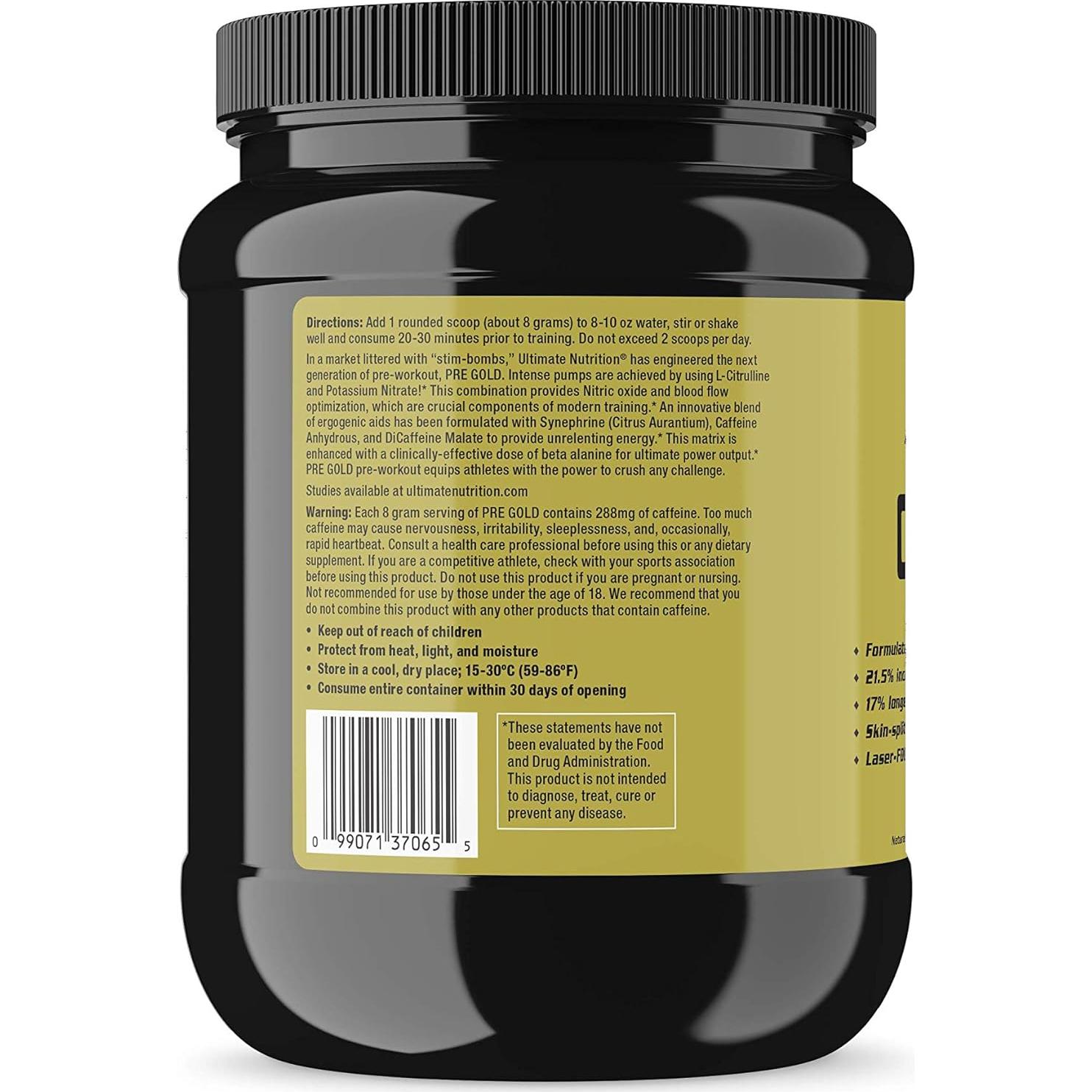 Polvo Preentrenamiento Ultimate Nutrition PRE Gold 300g Frambuesa Azul