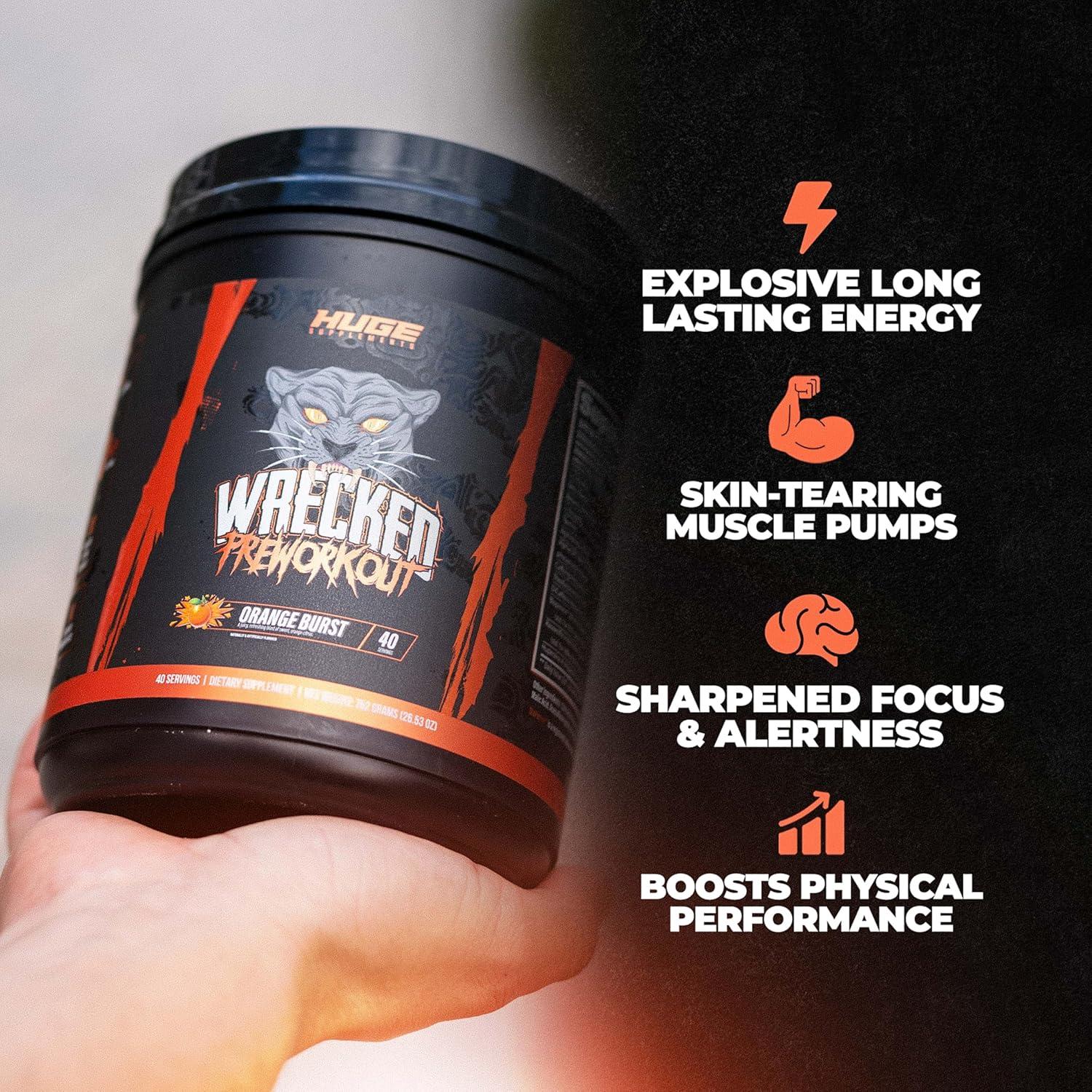Wrecked Pre-Workout Huge Supplements 300g - Energía y Enfoque