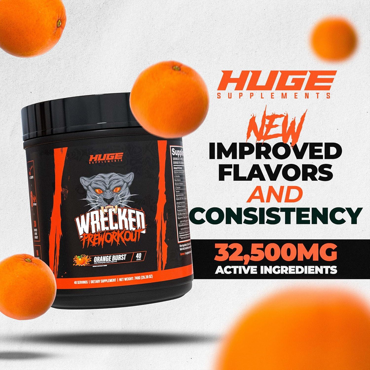 Wrecked Pre-Workout Huge Supplements 300g - Energía y Enfoque