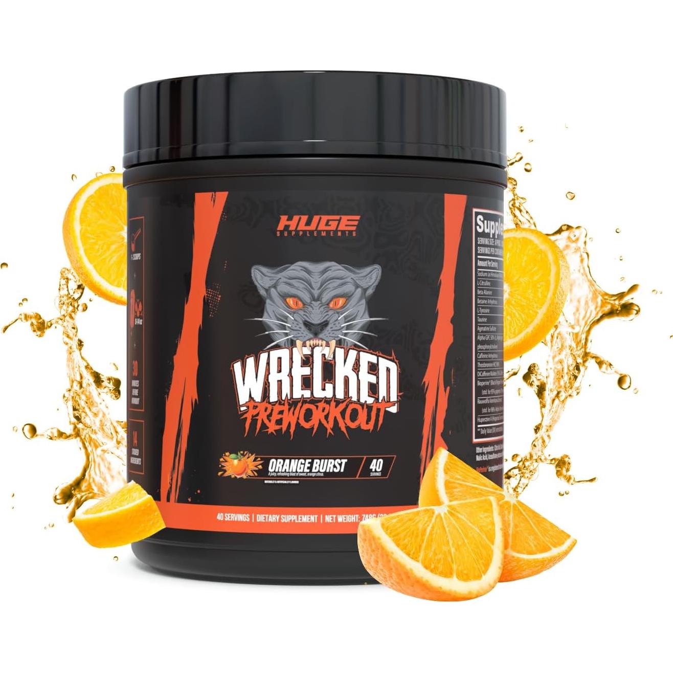 Wrecked Pre-Workout Huge Supplements 300g - Energía y Enfoque