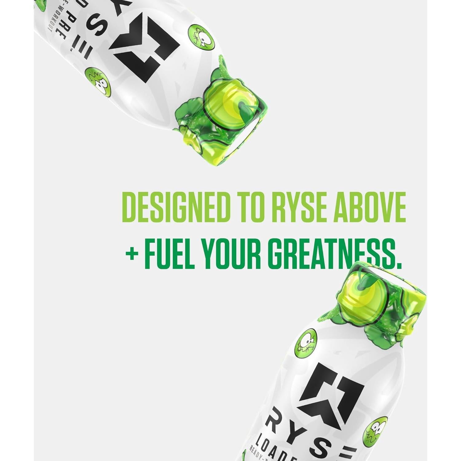 RYSE Bebida Pre Entrenamiento 355ml - Dulce Verde Manzana - Sin Azúcar