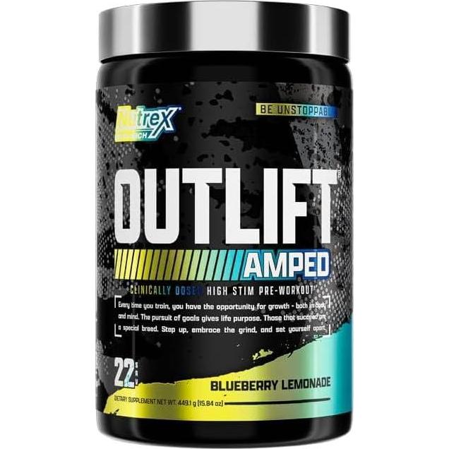 OUTLIFT Amped Pre Entrenamiento Nutrex 450g Limonada Arándano