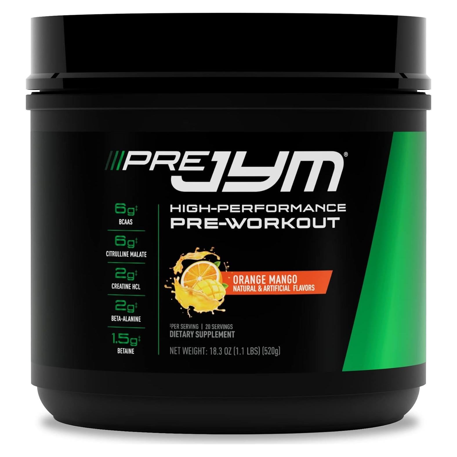 Pre JYM Polvo Pre Entrenamiento Naranja Mango 30 Porciones