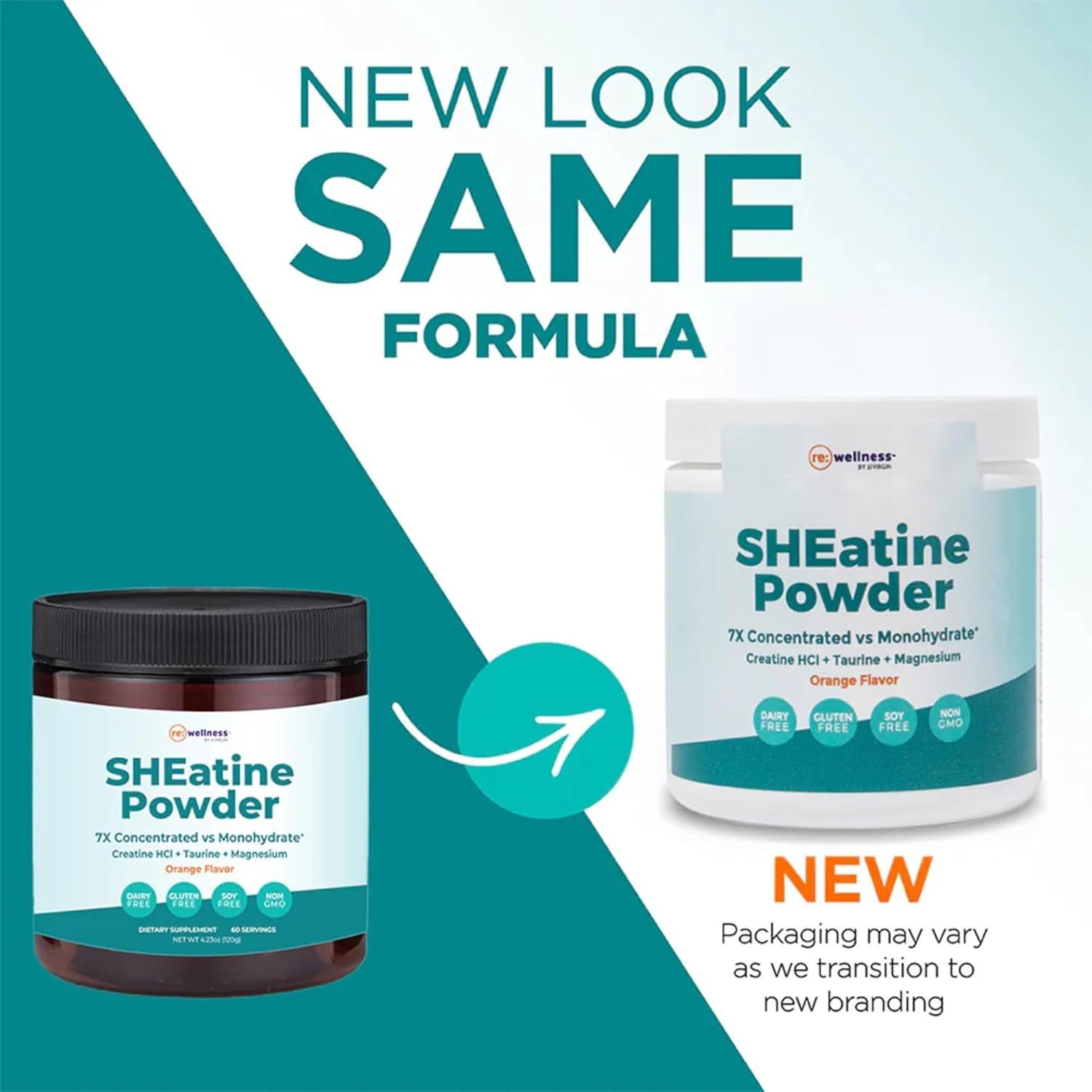 SHEatine Polvo Naranja Reignite Wellness | Creatina HCL 60 Porciones