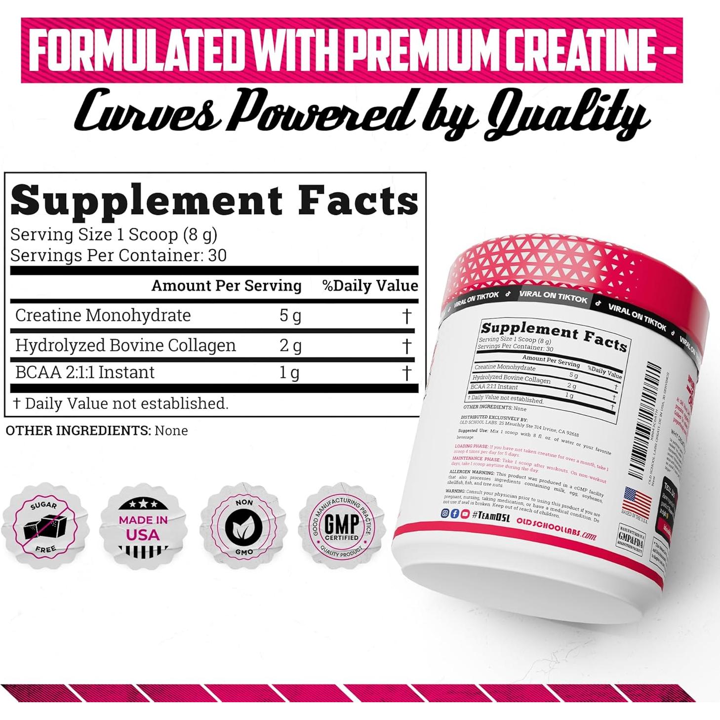 Suplemento Creatina para Mujeres Old School Labs 5000mg