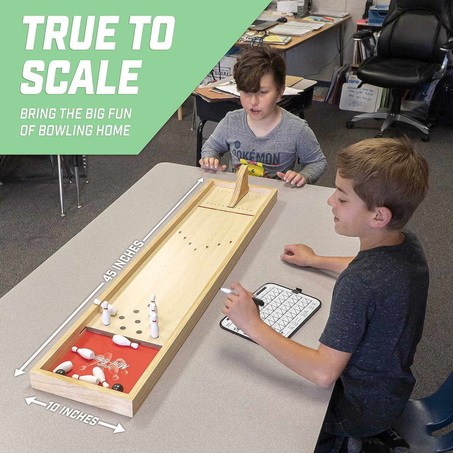 Juego de Bolos Mini GoSports - Mesa de Madera para Niños y Adultos