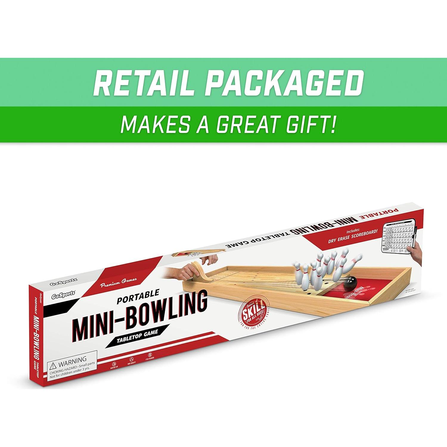 Juego de Bolos Mini GoSports - Mesa de Madera para Niños y Adultos