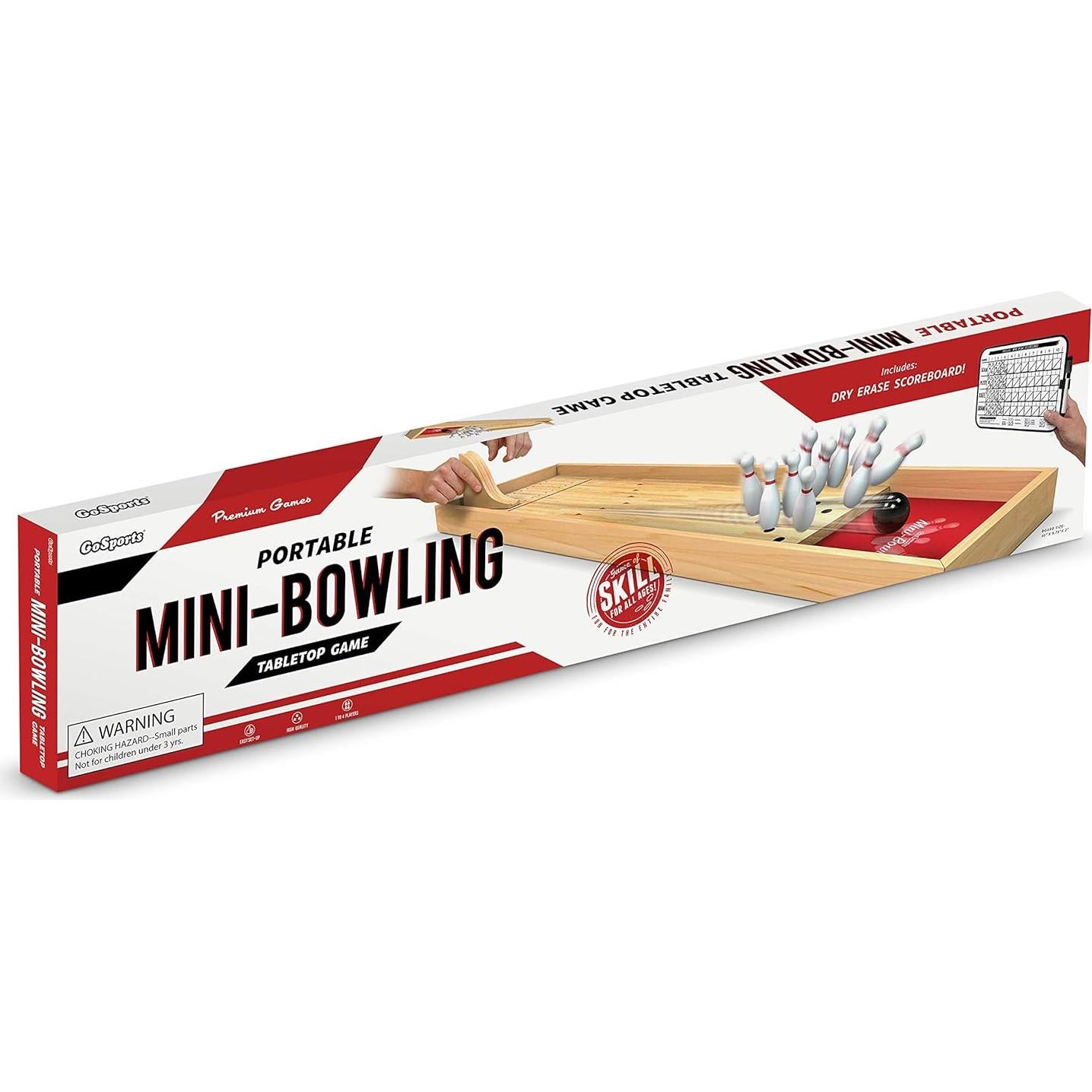 Juego de Bolos Mini GoSports - Mesa de Madera para Niños y Adultos