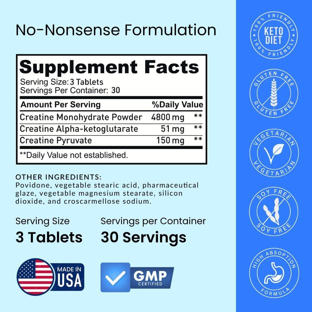 Píldoras de Creatina Crazy Muscle 5g - 30 porciones Alta Absorción