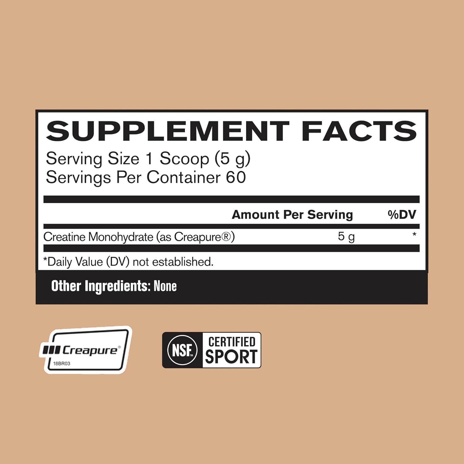 Creatina Monohidrato Creapure BPN 60 Porciones 5g Sin Sabor