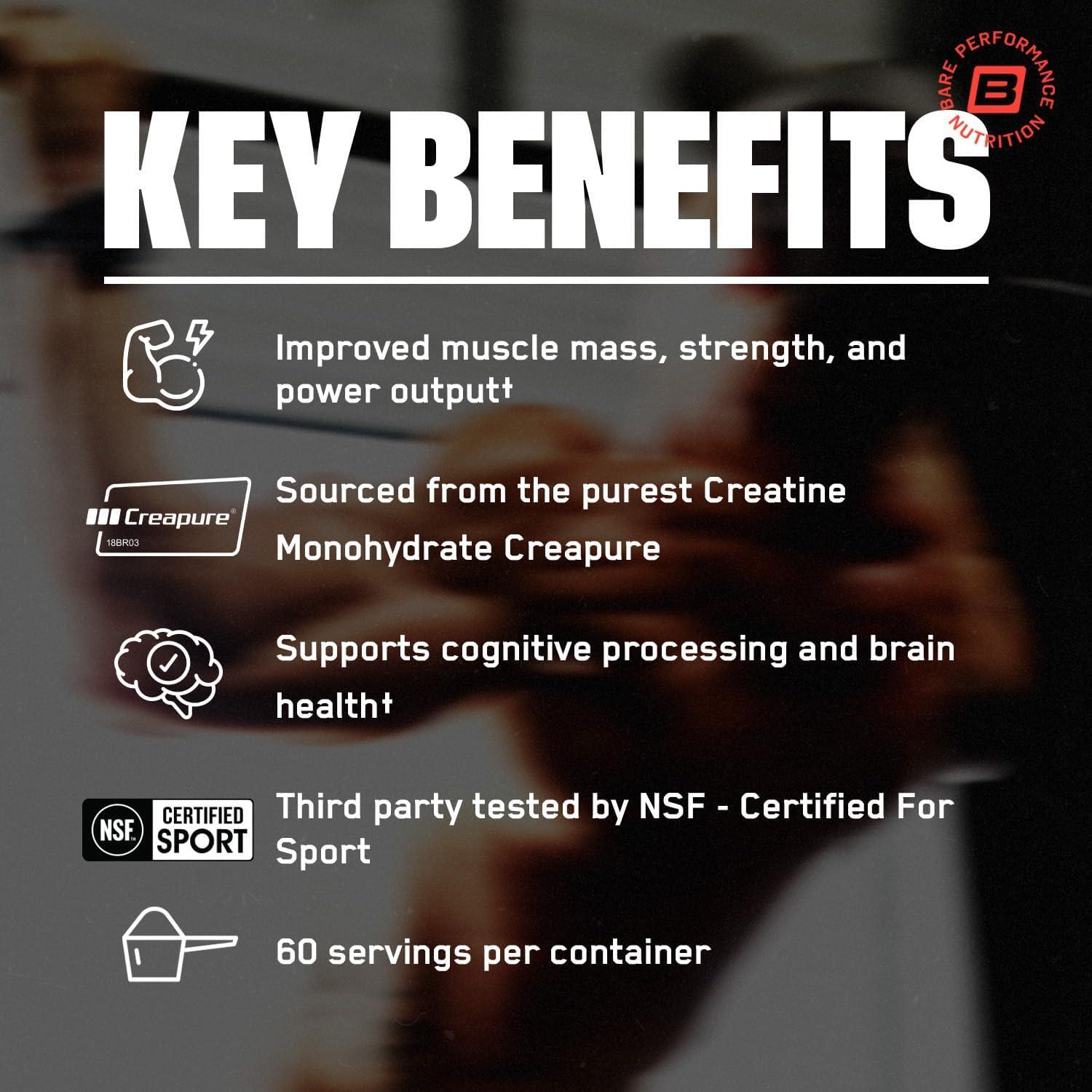 Creatina Monohidrato Creapure BPN 60 Porciones 5g Sin Sabor
