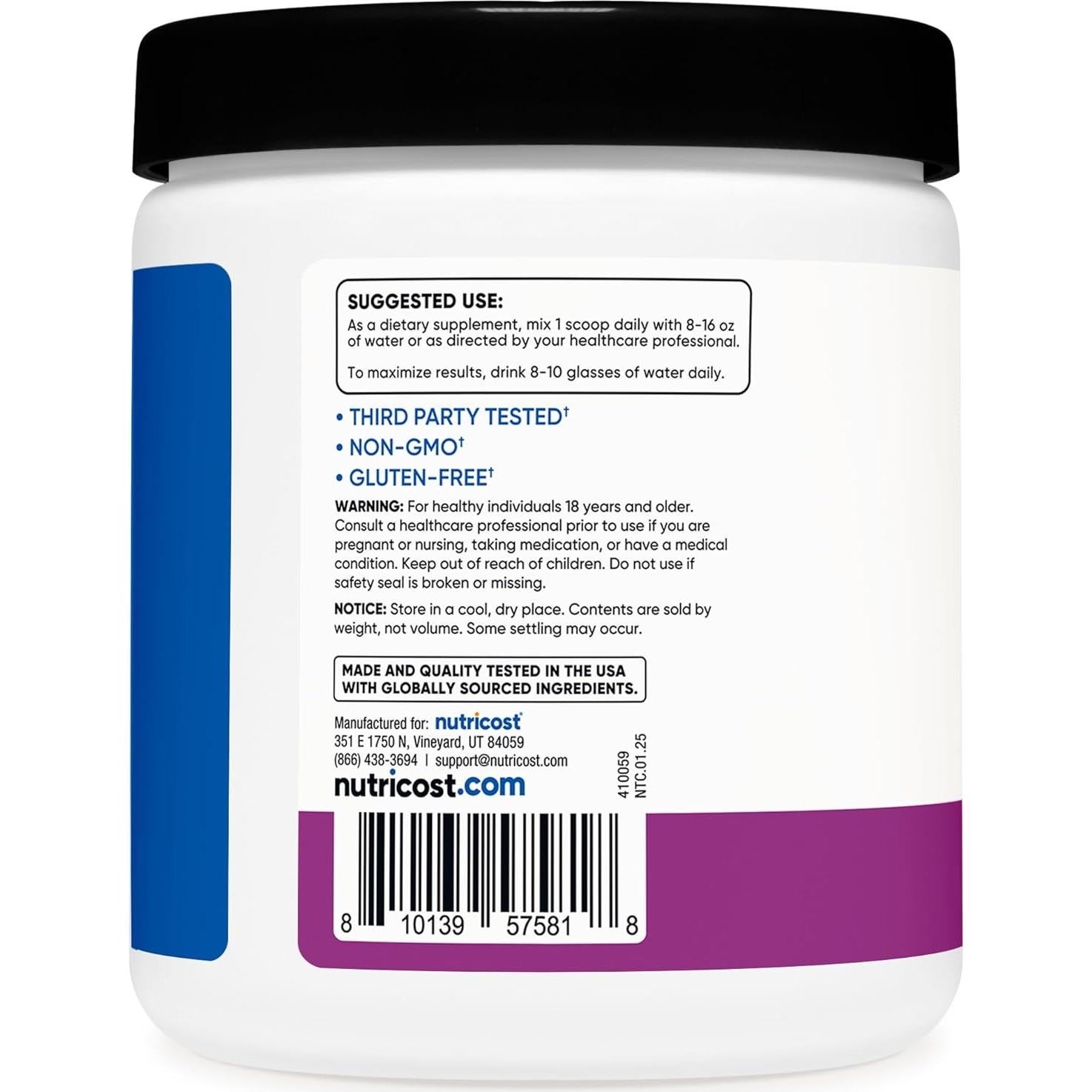 Nutricost Creatina Monohidratada Sabor Uva 5000mg 30 Porciones