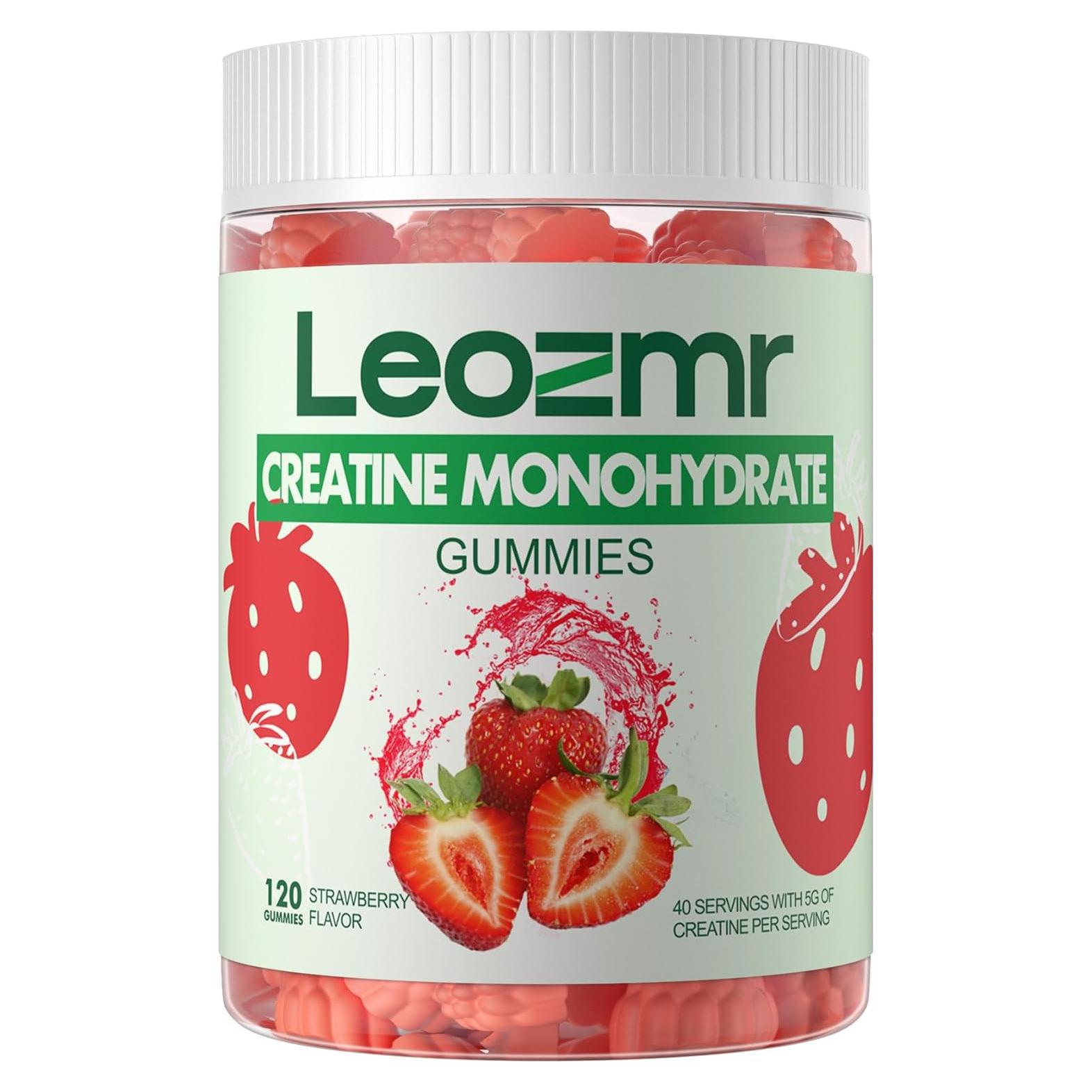 Gomitas de Creatina Monohidratada Leozmr 5000mg Fresa 120 Unidades