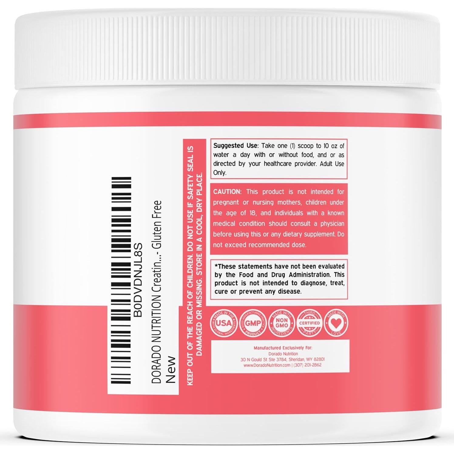 Creatina Monohidrato para Mujeres Dorado Nutrition 30 Porciones