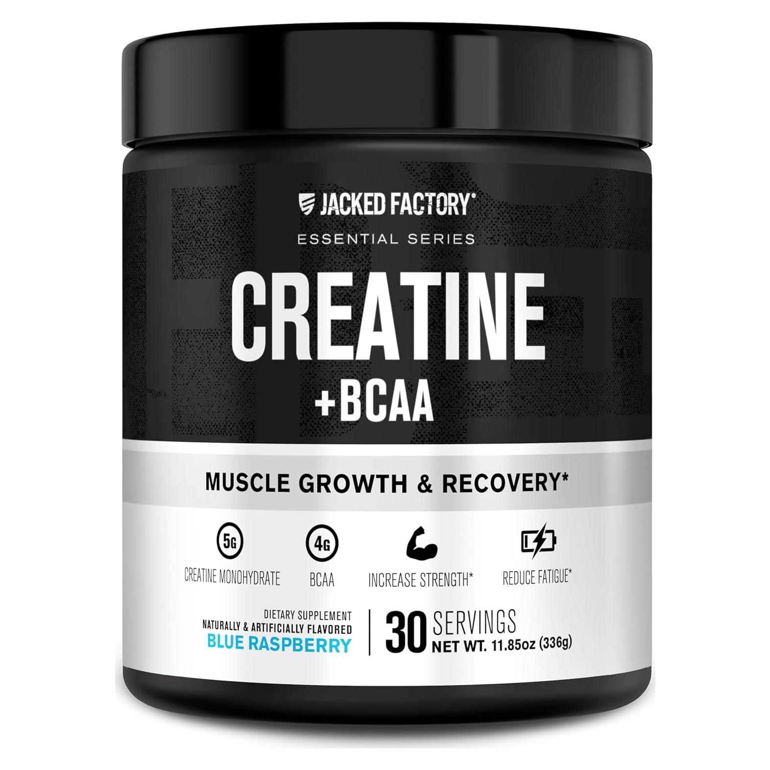 Creatina Monohidrato + BCAAs Jacked Factory 30 Porciones Frambuesa Azul